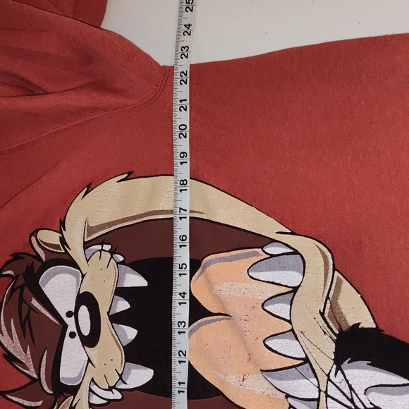 Vintage Looney Tunes Taz and Bugs Bunny Red Sweatshirt Large 1993 sweatshirt - Picture 8 of 9